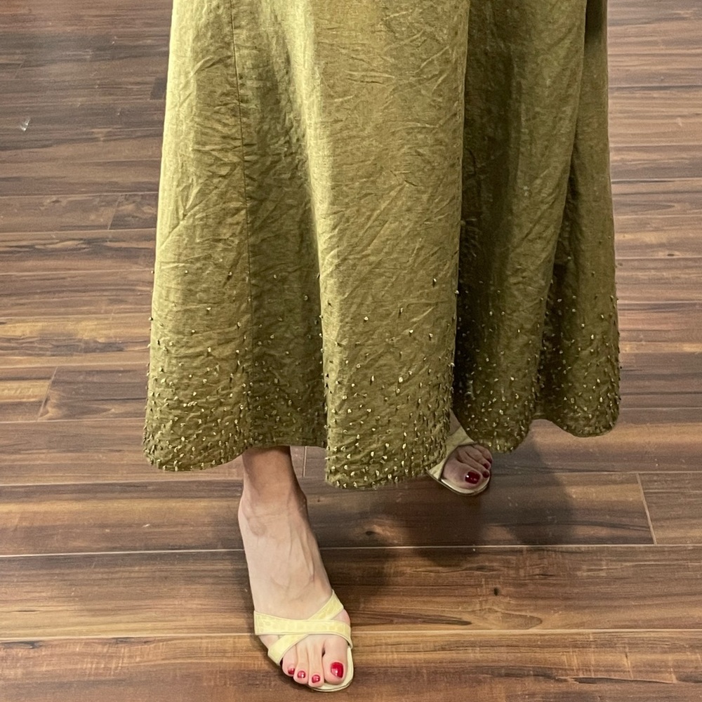 100% Linen A line Midi dress - Picture 4 of 14